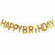 Бумажная гирлянда буквы Happy Birthday золото, 2 метра