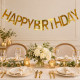 Бумажная гирлянда буквы Happy Birthday золото, 2 метра