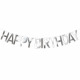 Бумажная гирлянда буквы Happy Birthday серебро, 2 метра