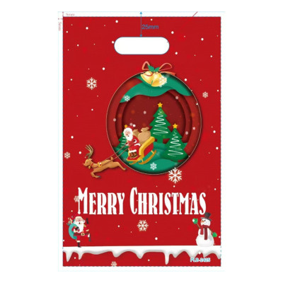 Пакеты подарочные новогодние Merry Christmas, 10 штук