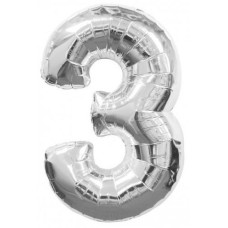 Куля цифра срібло "3"