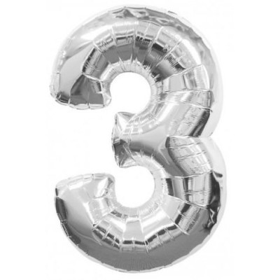 Куля цифра срібло "3"
